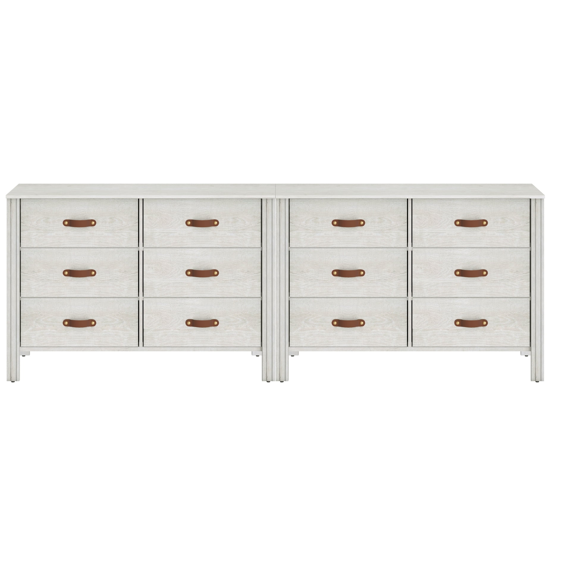 FITUEYES Large White Dresser Set, 12 Drawer Storage Cabinet for Bedroom, 38.1"×15.5"×26.7"