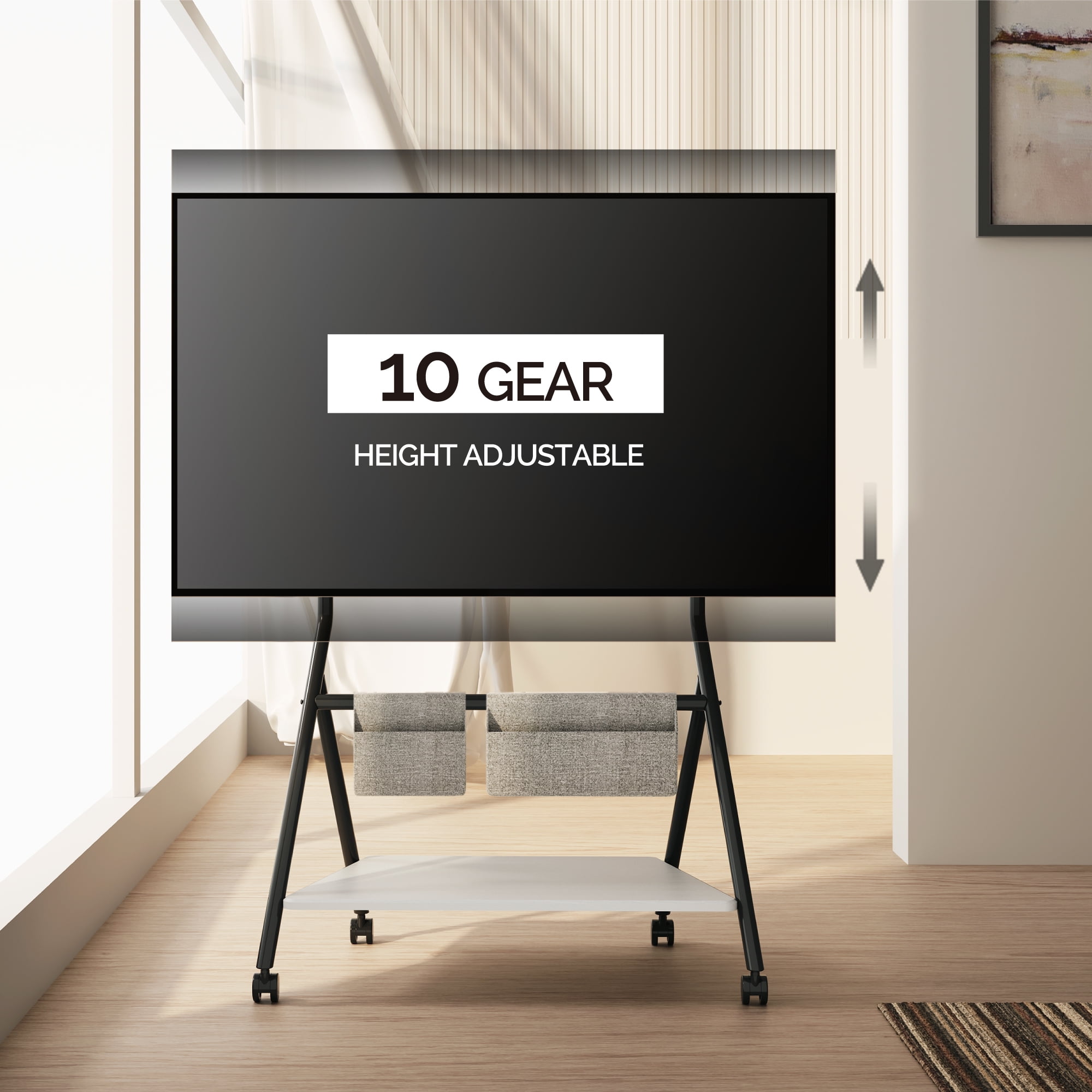 FITUEYES Mobile TV Stand for 55-78 Inch TV Roling Floor TV Cart