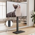 thumbnail image 1 of FITUEYES Modern Black Swivel Floor TV Stand for TVs up to 65 inch Metal Base with Power Strip Mount, 1 of 10