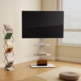 thumbnail image 1 of FITUEYES Modern Floor Metal Base TV Stands for 26-65 inch TVs,with Two Shelves,White, 1 of 8