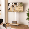 thumbnail image 1 of FITUEYES Modern Rolling TV Stand for 32-65 Inch TVs, Up to 88 lb, White, 1 of 10