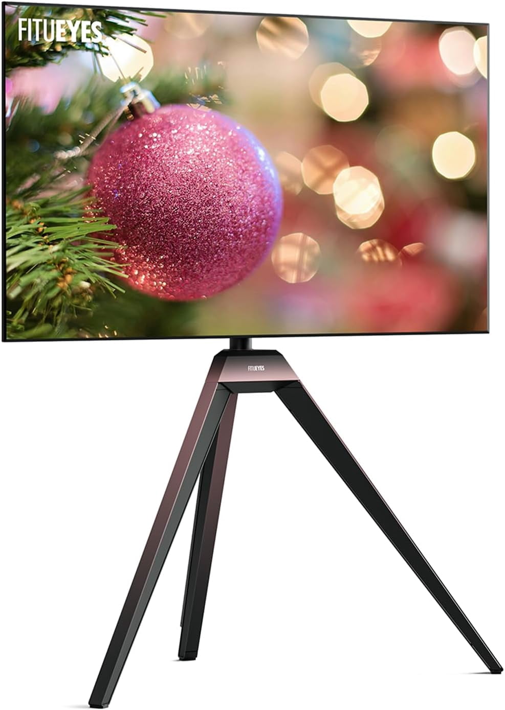 FITUEYES Picasso Series Corner TV Stand for 32–65 Inch TVs, Pink Gradient, Concealed Storage