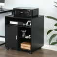 thumbnail image 1 of FITUEYES Printer Stand with Storage Adjustable Shelves, Wood Mobile Cart with Door, Rolling File Cabinet, 1 of 7