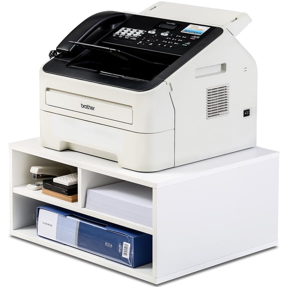 FITUEYES Printer Stands, Large Desktop Paper Organizer, White
