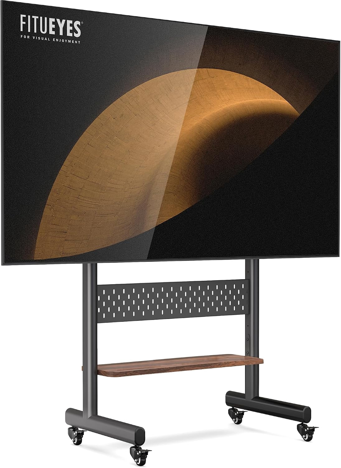 FITUEYES Rolling Movable Base for 40–85 Inch TVs, Black, Height Adjustable
