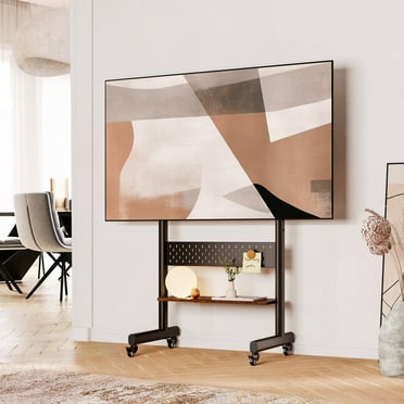 FITUEYES Rolling TV Stand for 40-85 inch Large LCD/LED TVs, Height Adjustable and with One Shelf