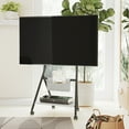 thumbnail image 1 of FITUEYES Storage Rolling TV Cart Height Adjustable Corner TV Stand Mount for TVs Up to 65 Inch, 1 of 5
