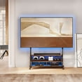 thumbnail image 1 of FITUEYES Rolling TV Stand with LED Light for 70-100 inch TVs,Height Adjustable, Multi-Functional Storage, 1 of 8