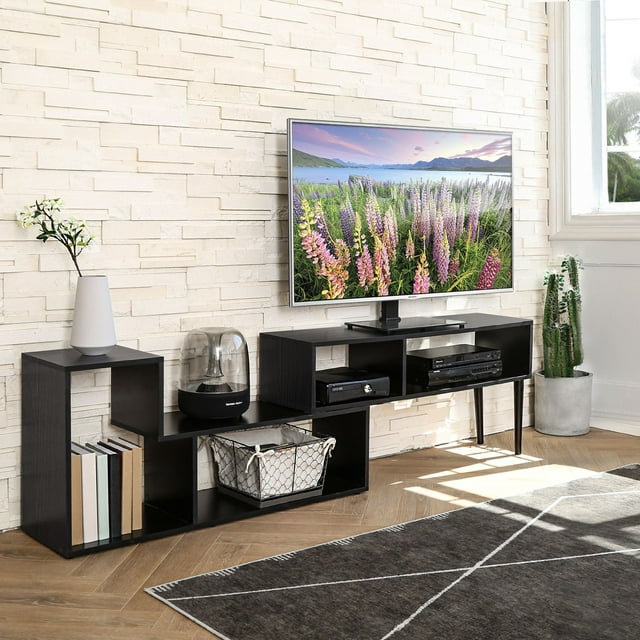 FITUEYES TV Stand, Entertainment Center,TV Console, Office Table Mid-Century Modern TV Stand for Flat Screen TV Cable Box Gaming Consoles, in Living Room Entertainment Room Office TS213601WB