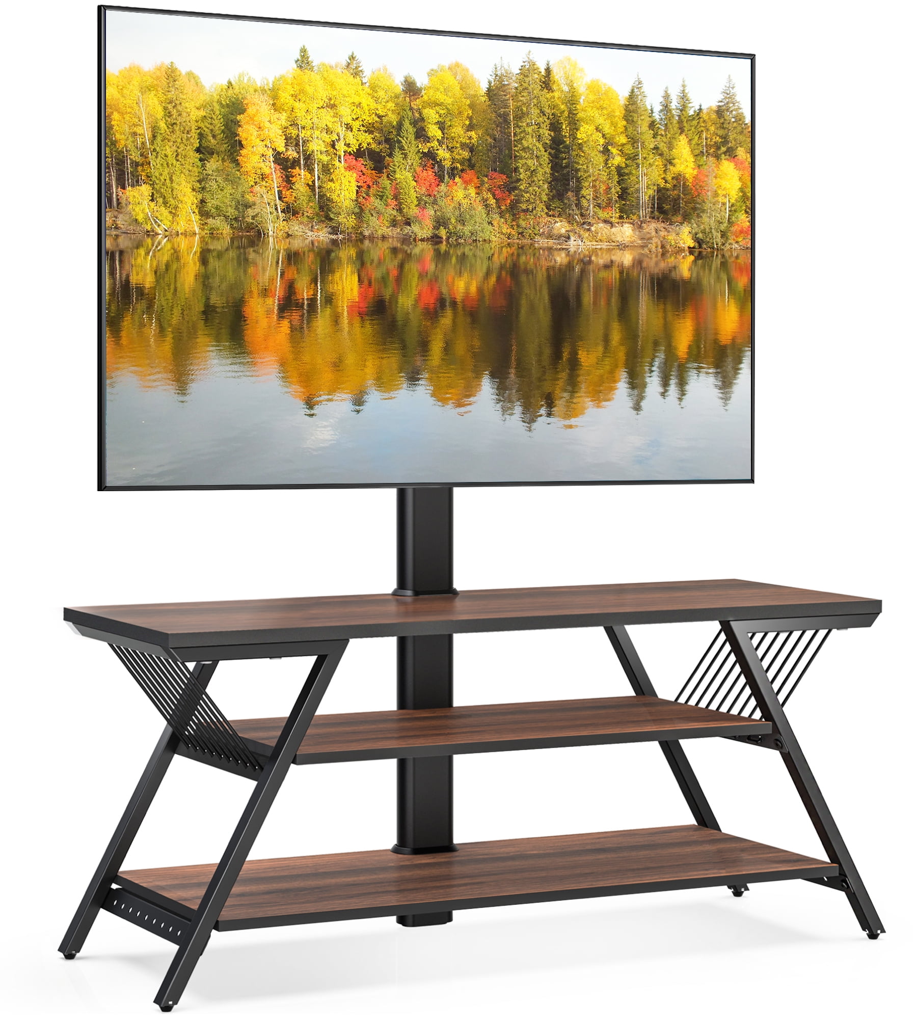 FITUEYES TV Stand with Mount White for 32-65 Inch TVs Floor TV Stand ...