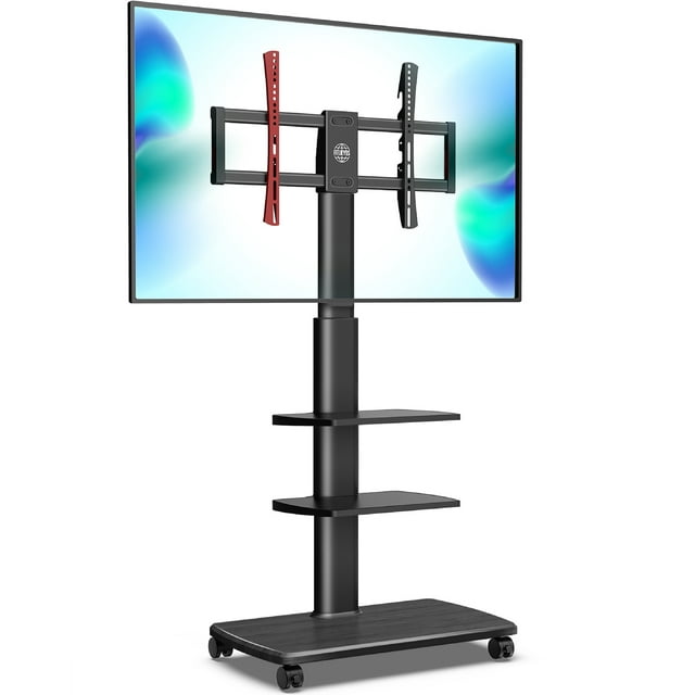 FITUEYES Universal Floor TV Stand Cart with Wheels, Swivel Mobile TV