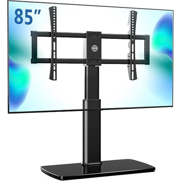 FITUEYES Universal Swivel Tabletop TV Stand Base for 32 to 70 inch Flat Panel/ Curved Screen, Holds up to110 lbs, Height Adjustable