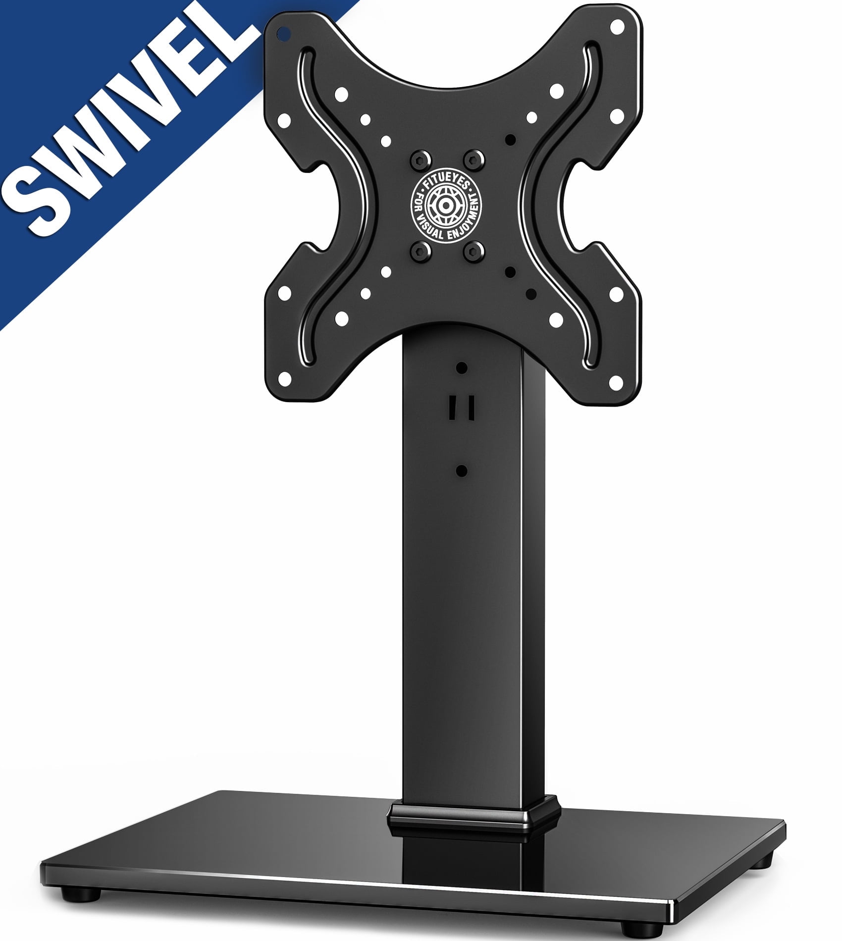 FITUEYES Universal TV Stand Tabletop TV Base with Swivel Mount for 19