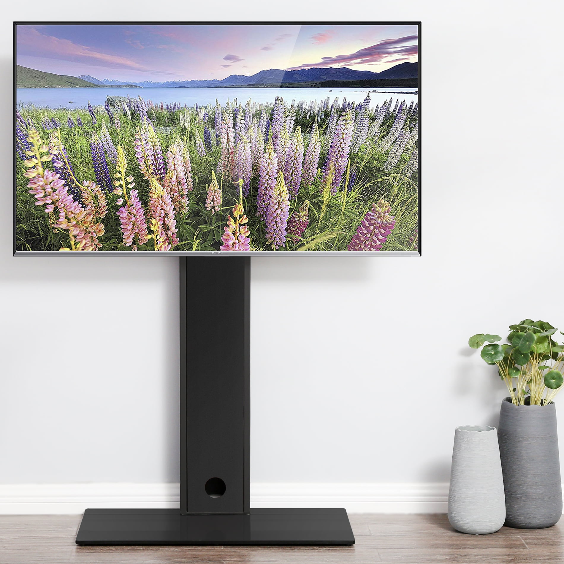 Fitueyes universal tv stand with swivel mount height adjustable tv tt107502mb deals