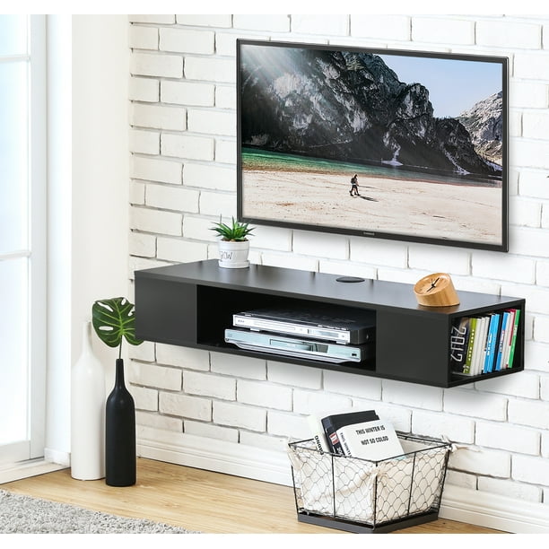 FITUEYES Wall Mounted Media Console,Floating TV Stand Component Shelf ...