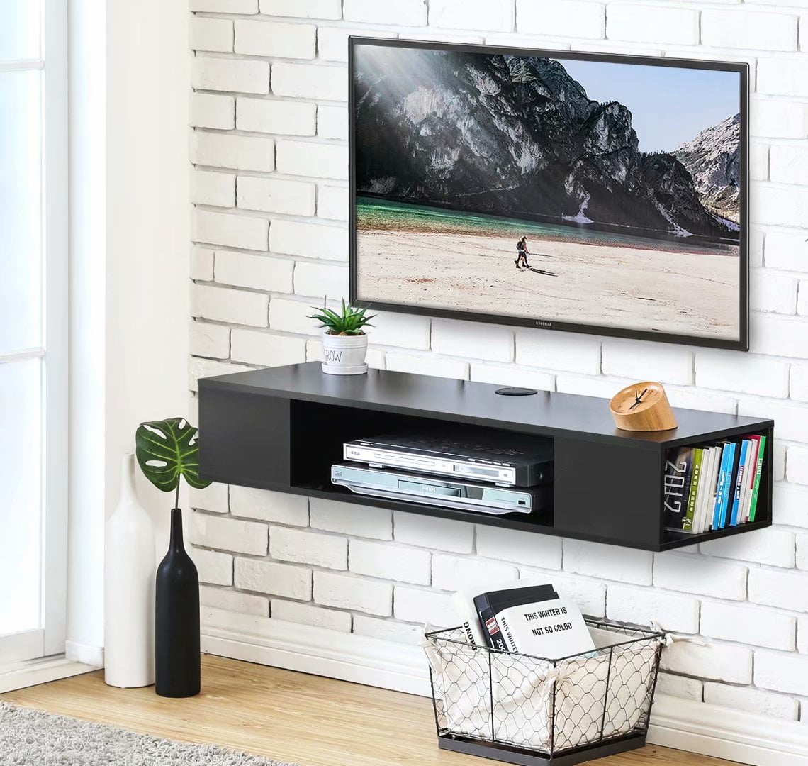 floating tv mount shelf