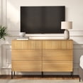 thumbnail image 1 of FITUEYES Wood Dresser with 6 Drawers, TV Entertainment Center with Storage for 55" TV, Wide Chest of Drawers for Bedroom, Living Room, Entryway, Oak, 1 of 6
