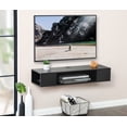 thumbnail image 1 of FITUEYES Wood  Wall Mounted Floating TV Stand for TVs Up to 55", Black, 1 of 7