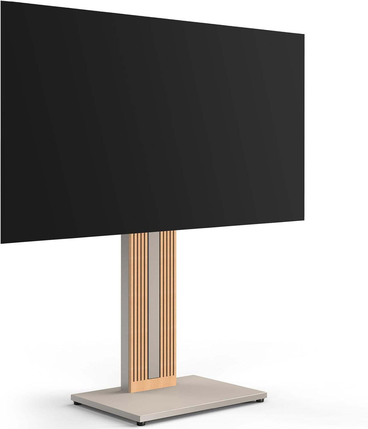 FITUEYES Zen Series Floor TV Stand for 32–65 Inch TVs, Gray & Light Wood, Hidden Storage