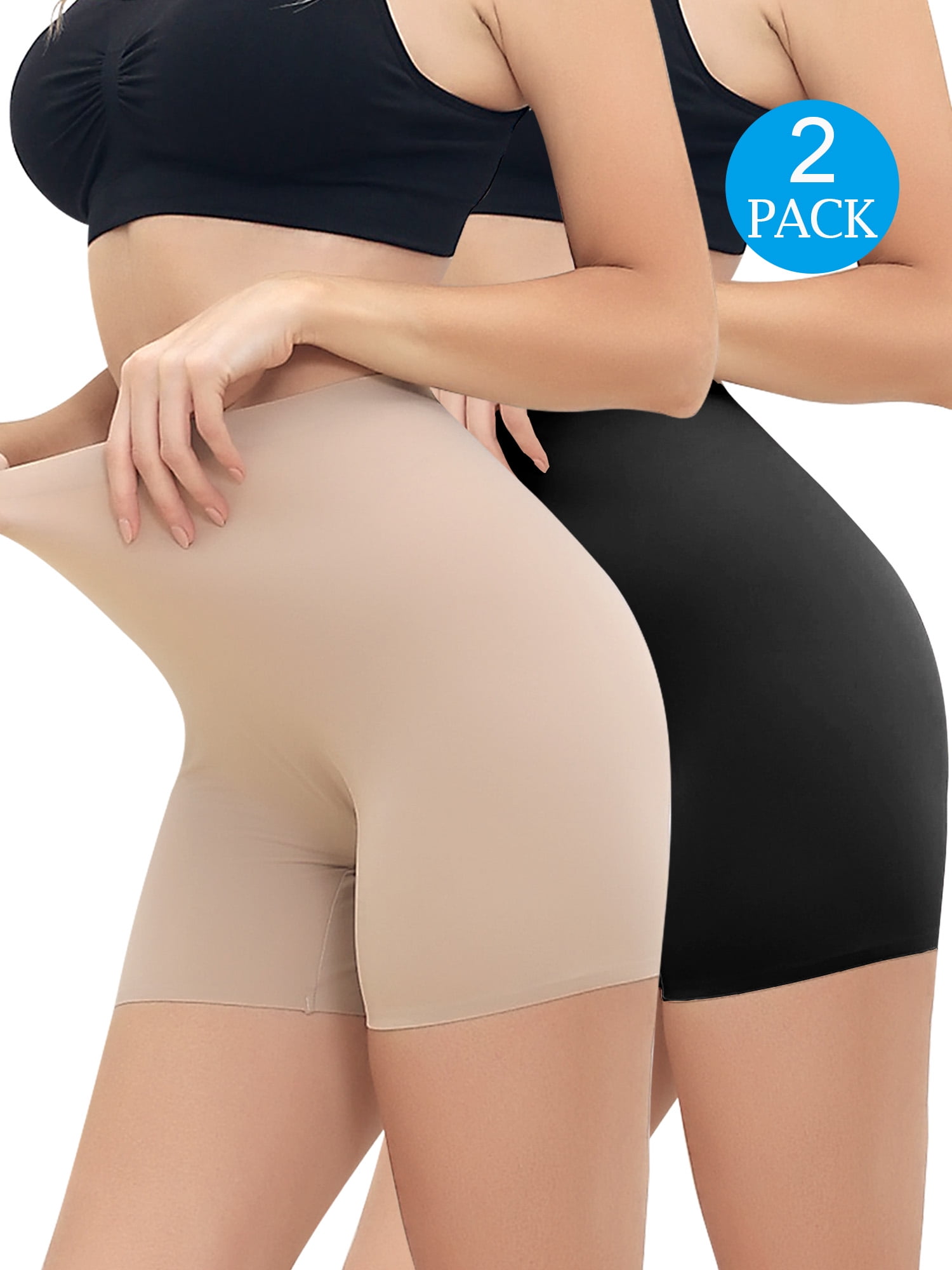 SHAPERIN Slip Shorts for Under Dresses Smooth Breathable Panty Plus Size  Lace Underwear Anti-chafing Seamless Boyshorts 