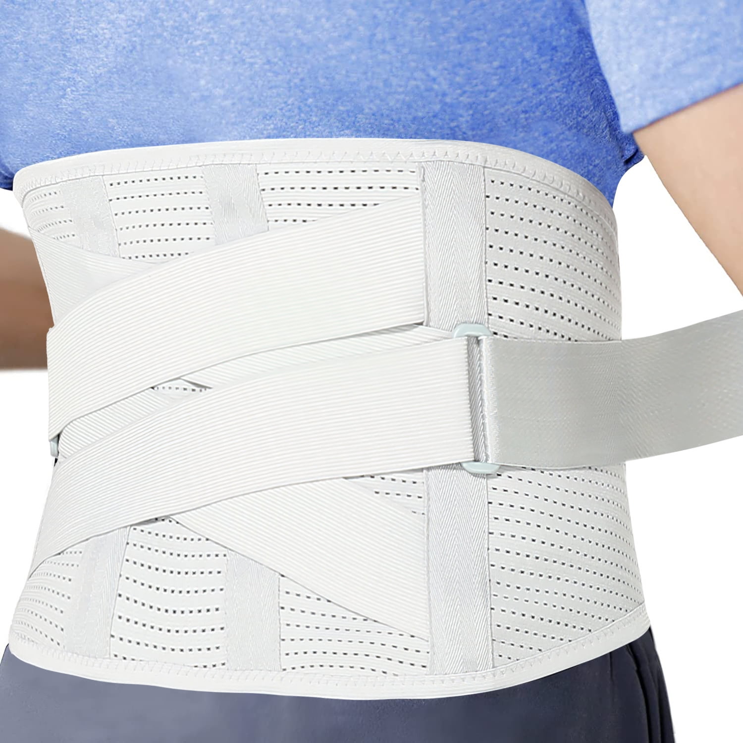 FITVALEN Back Brace for Women Men Lower Back Pain Relief Back Support Belt  for Heavy Lifting Work , Anti-Skid Lumbar Support Belt with 16-Hole Mesh 