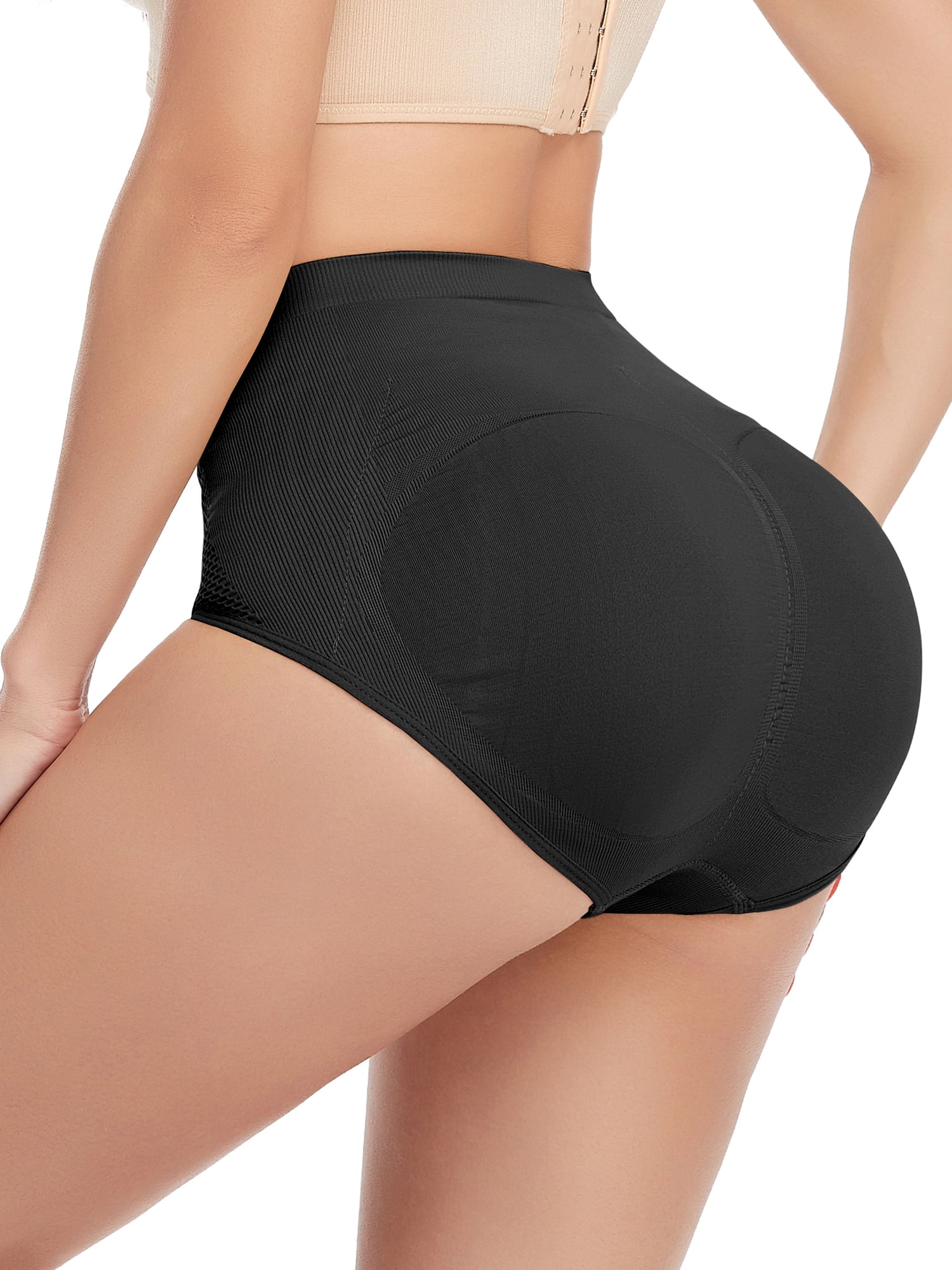 Women High-waist Seamless Briefs Padded Butt Lifter Body Shaper