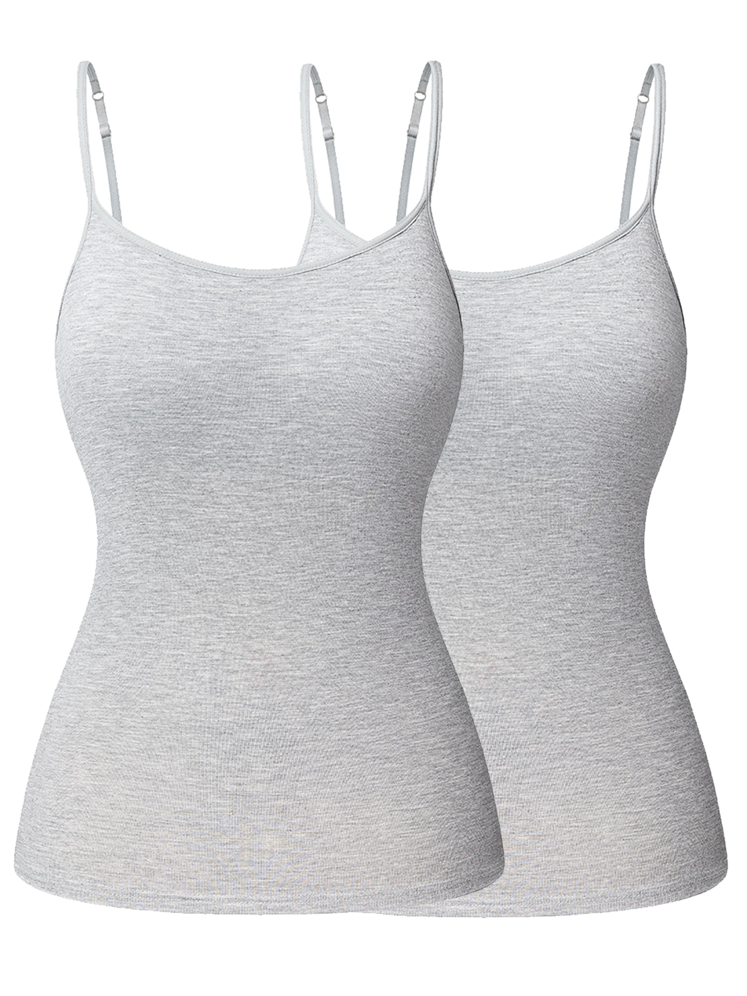 FITVALEN Camisole with Built in Bra for Women Basic Tank Top Adjustable