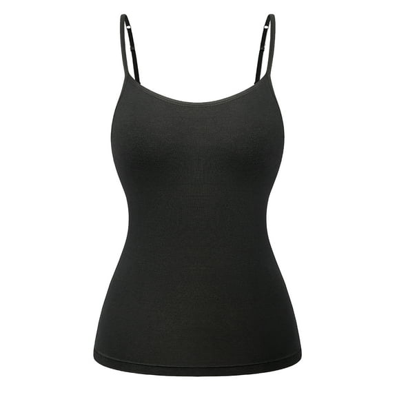 FITVALEN Camisole with Built in Bra for Women Basic Tank Top Adjustable Straps Cami Undershirts