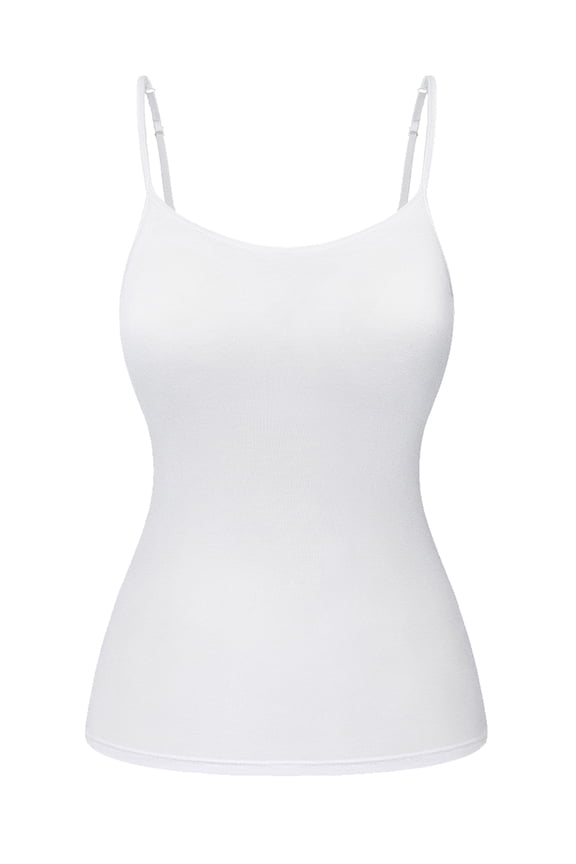 Camisole with Built in Bra for Women Basic Tank Top Adjustable Straps Cami Undershirts