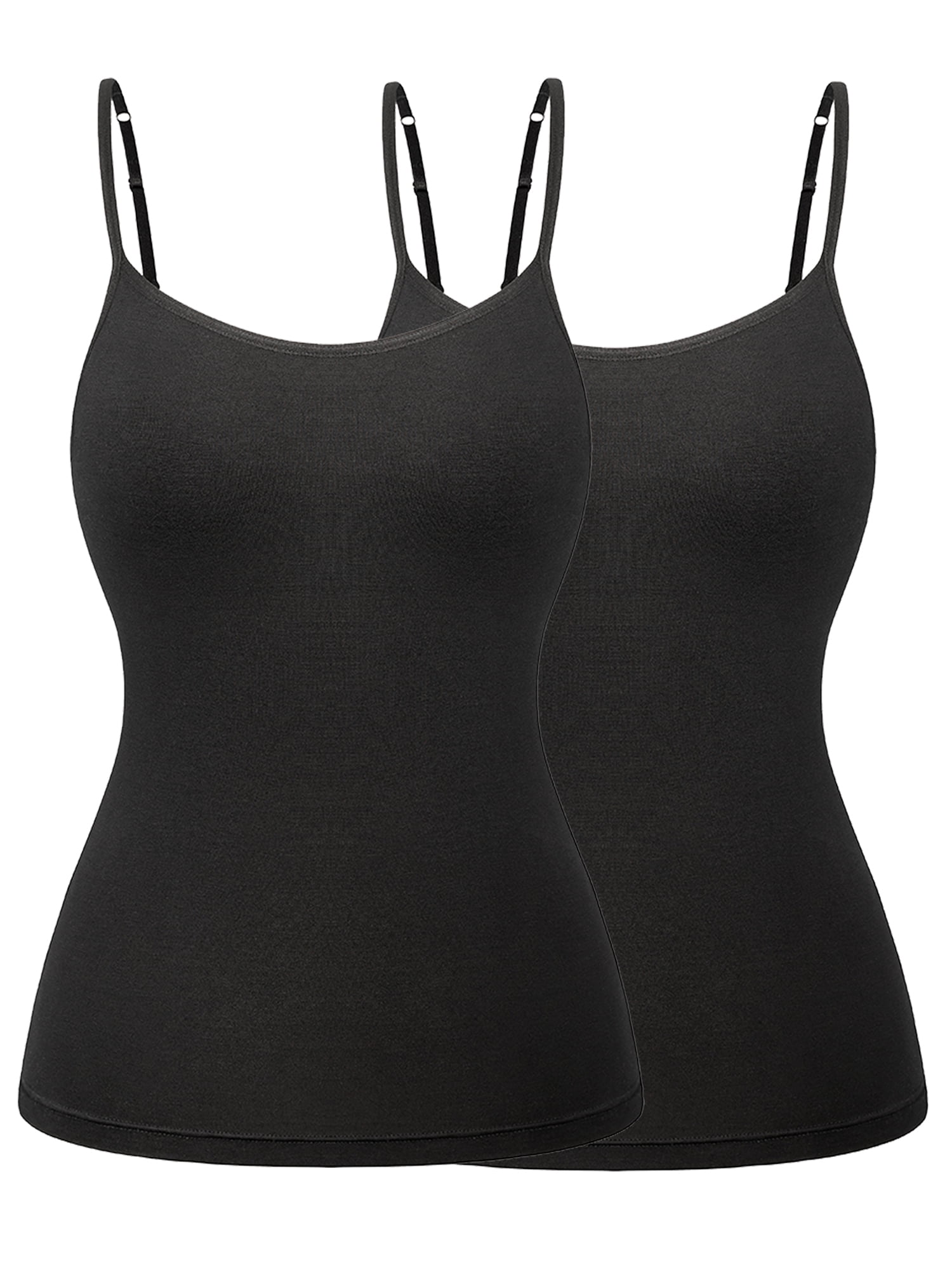 FITVALEN Camisole with Built in Bra for Women Basic Tank Top Adjustable