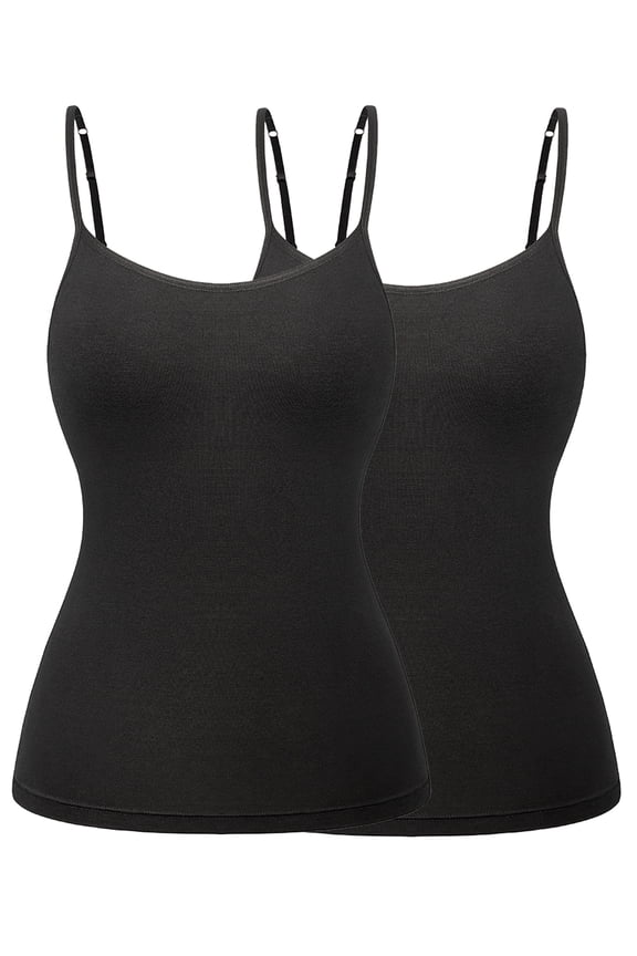 Camisole with Built in Bra for Women Basic Tank Top Adjustable Straps Cami Undershirts