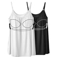 thumbnail image 1 of FITVALEN Camisoles for Women with Built in Bra Adjustable Strap Tank Tops Loose Casual Cami Sleeveless Summer Tops for Workout Sleeping Traveling 2-Pack, 1 of 6