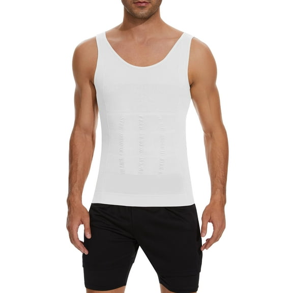 FITVALEN Compression Cami for Men Slimming Tank Shapewear Belly Body Shaper Workout Tank Tops