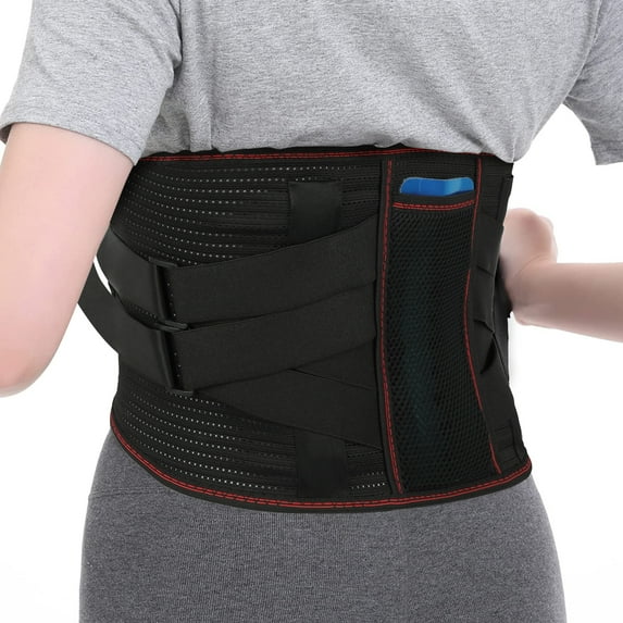 FITVALEN Lower Back Brace Pain Relief - Lumbar Support Belt for Women and Men - Adjustable Waist Straps for Sciatica, Scoliosis or Herniated Disc