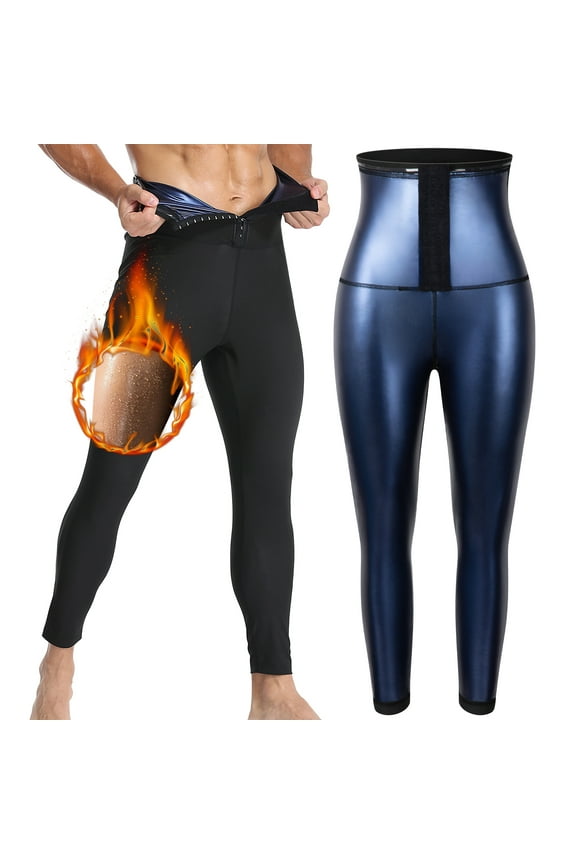 Men Thermo Sauna Pants Sweat Leggings Waist Trainer Slimming Workout Fitness Compression Body Shaper