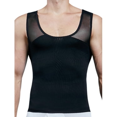 FITVALEN Men's Compression Shirt to Hide Gynecomastia Moobs Chest Slimming Body Shaper Undershirt