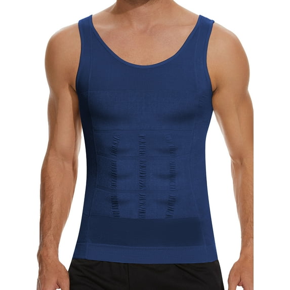 FITVALEN Mens Compression Shirt Slimming Body Shaper Gynecomastia Vest Workout Tank Tops Abs Abdomen Undershirts