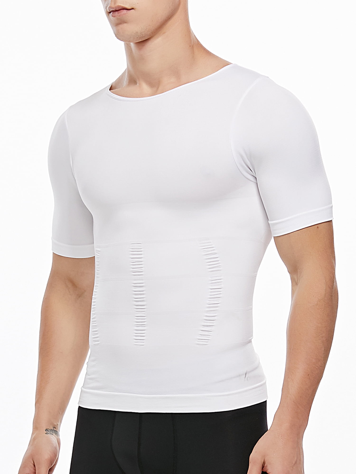 PODFAN Gynecomastia Mens Compression Shirt, Slimming Tank Top, Men Body  Shaper V