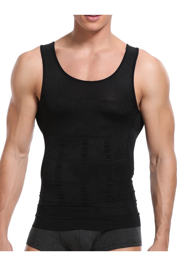 Mens Slimming Body Shaper Waist Trainer Gym Vest Abs Abdomen Slim Tank Top Compression Workout Shirt