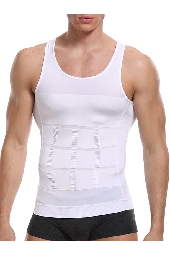 Mens Slimming Body Shaper Waist Trainer Gym Vest Abs Abdomen Slim Tank Top Compression Workout Shirt