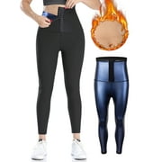 FITVALEN Sauna Sweat Pants for Women Weight Loss Waist Trainer Shaper Slimming Pants Shapewear Leggings