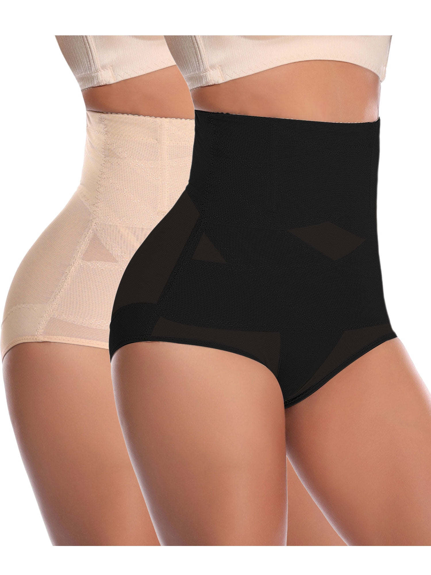 Trifolium Women's Body Shaping Knickers High Waist Shapewear Tummy Tuck  Control Underwear (factory size S-M, UK Size 8, 3PACK-BLACK) :  : Fashion