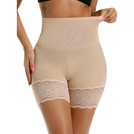 FITVALEN Slip Shorts for Under Dresses Women Elastic Anti Chafing Thigh Bands Underwear Lace Panty Smooth Breathable Shorts