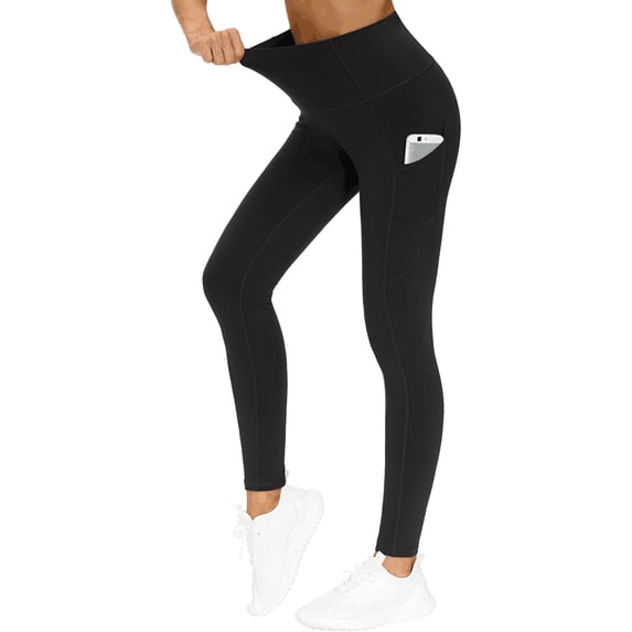 FITVALEN Sweatleaf Women's High Waisted Leggings, Tummy Control Stretch Workout Athletic Running Yoga Pants with Pockets