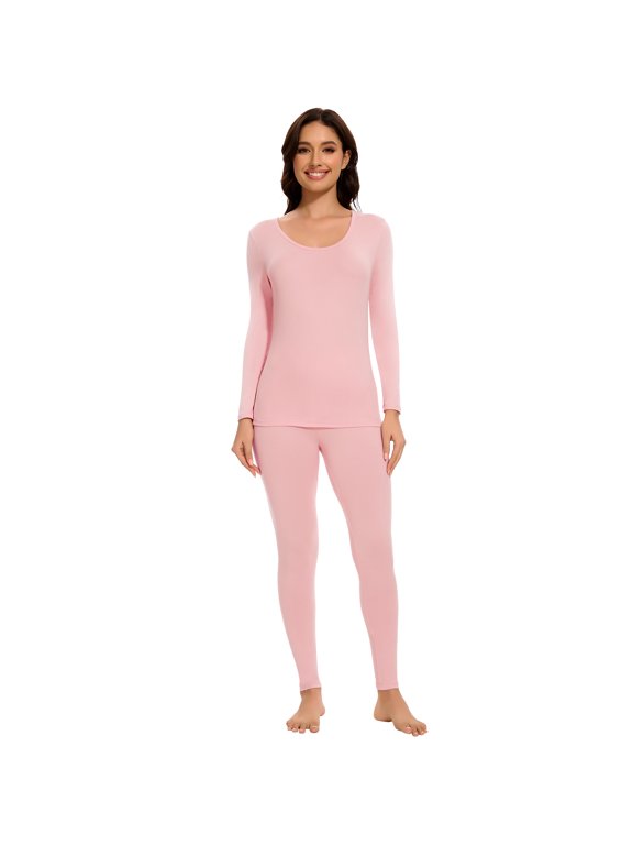 Thermal Underwear for Women, Ultra Soft Long Johns Set Base Layer Top and Bottom for Cold Weather