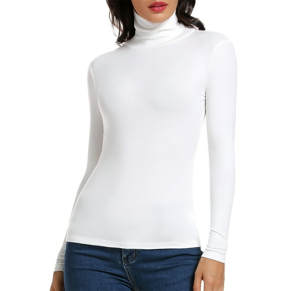 FITVALEN Turtleneck for Women Long Sleeve Women's Shirt Lightweight Basic Stretch Layer Top
