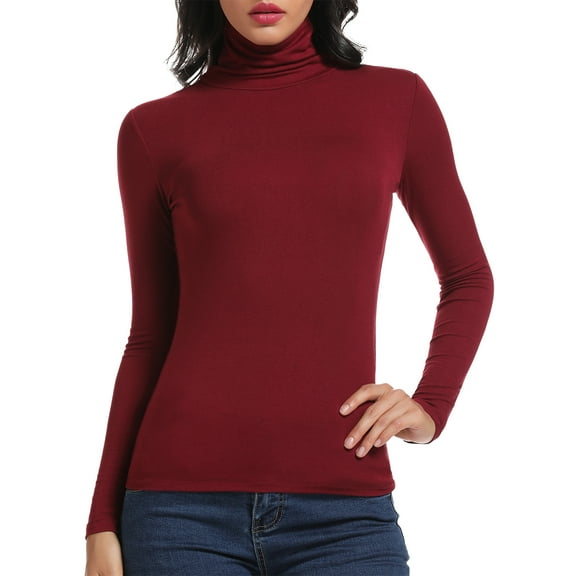 FITVALEN Turtleneck for Women Long Sleeve Women's Shirt Lightweight Basic Stretch Layer Top