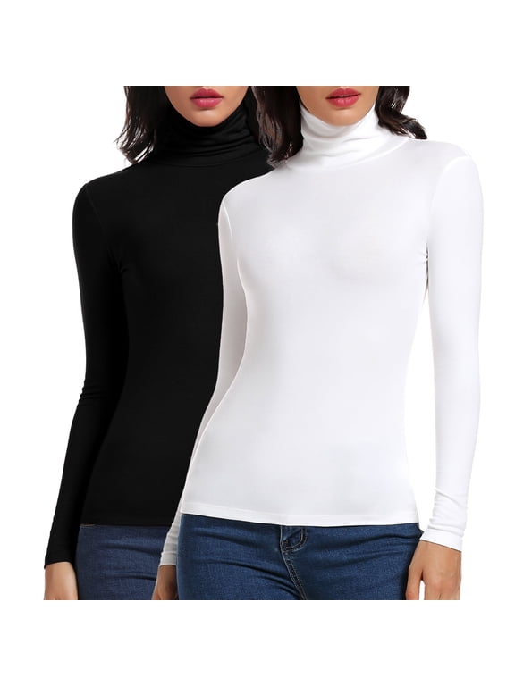 Turtleneck for Women Long Sleeve Women's Shirt Lightweight Basic Stretch Layer Top