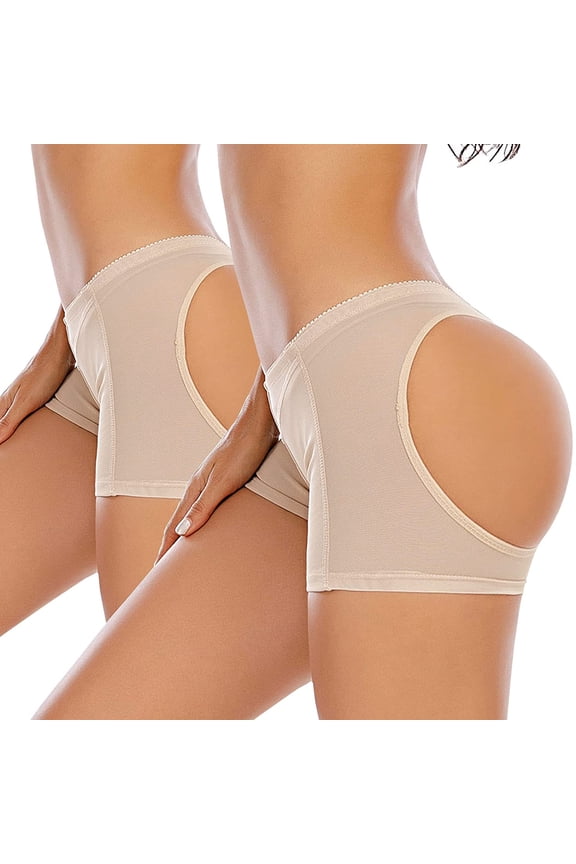 Women Butt Lifter Shapewear Body Shaper Hip Enhancer Control Panties Seamless Butt Lifter Boy Shorts 2-Pack