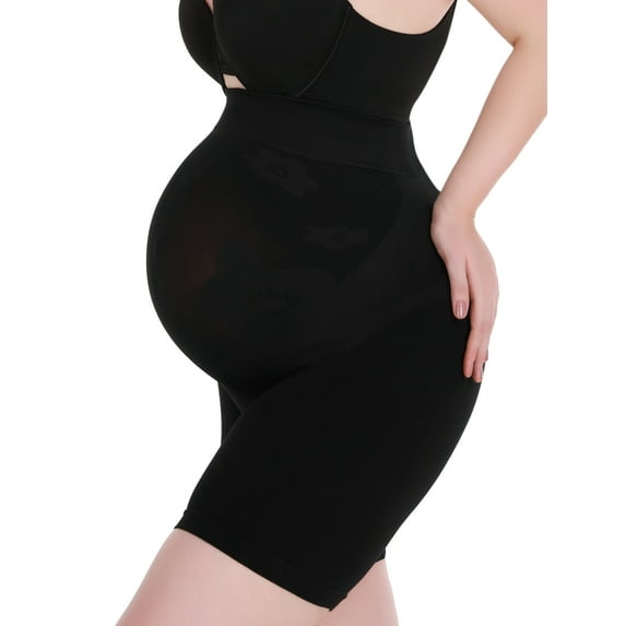 FITVALEN Women Maternity Shapewear High Waist Abdomen Support Panties Over-the-Belly Seamless Pregnancy Slimming Thigh Shaper Underwear